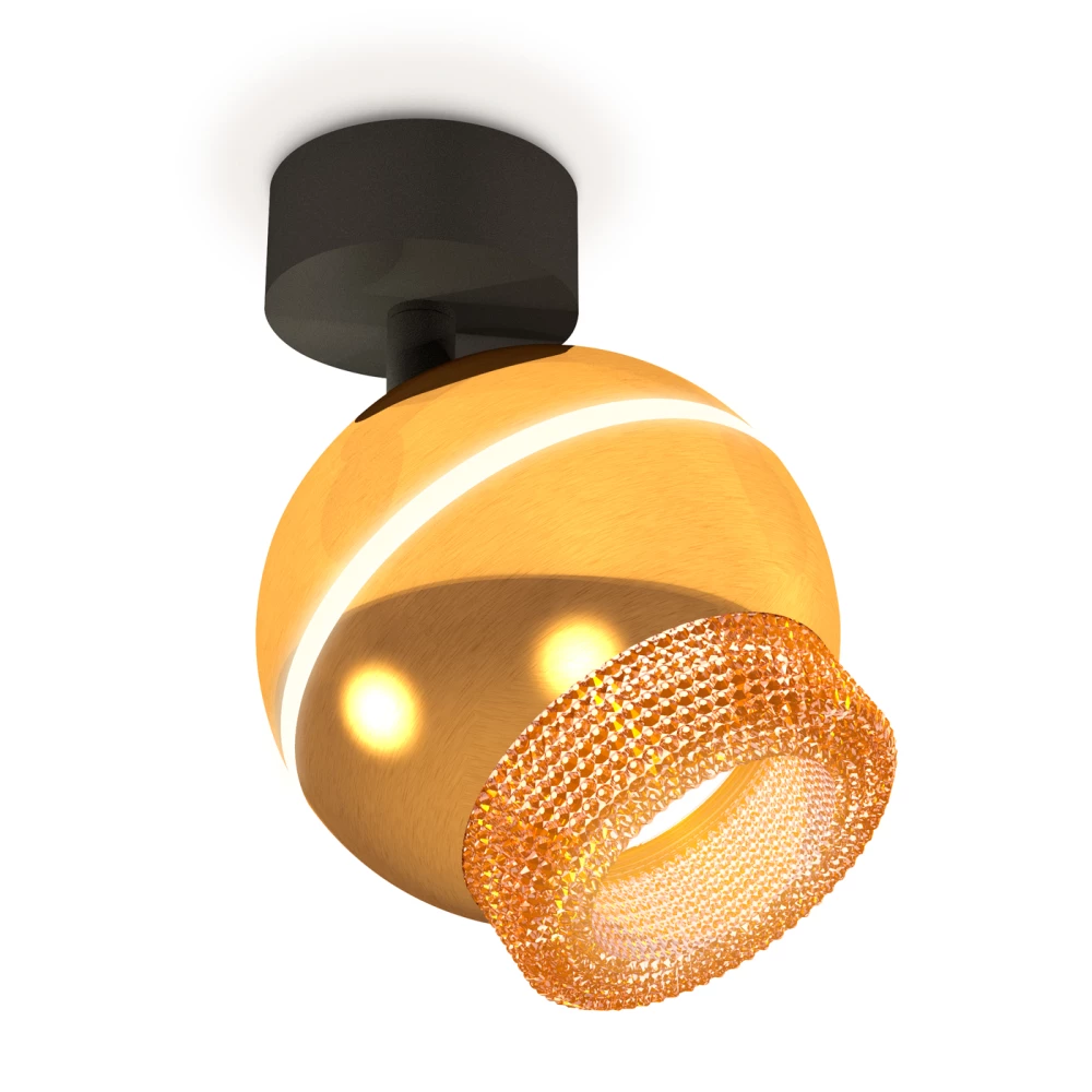 Комплект поворотного светильника с дополнительной подсветкой XM1105010 PYG/SBK/CF золото желтое полированное/черный песок/кофе MR16 GU5.3 LED 3W 4200K - Viokon.com