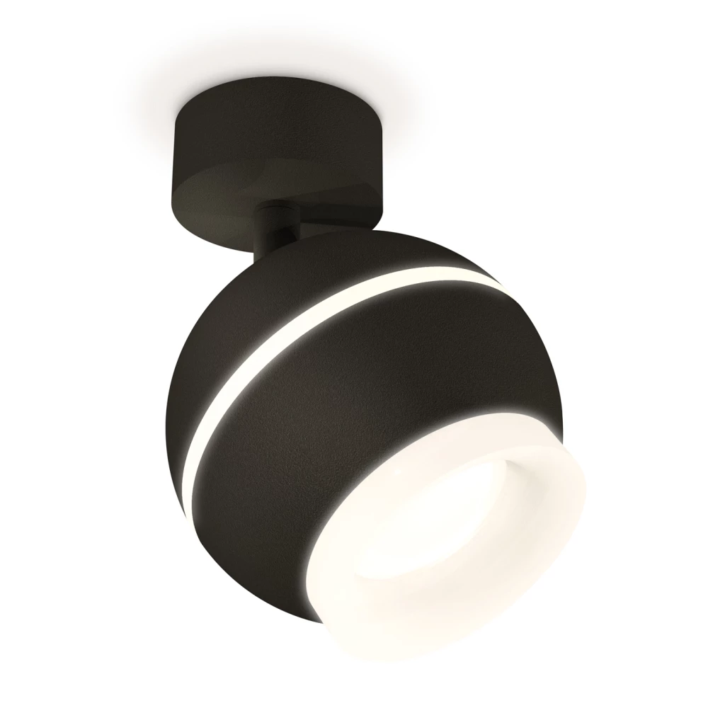 Комплект поворотного светильника с дополнительной подсветкой XM1102017 SBK/FR черный песок/белый матовый MR16 GU5.3 LED 3W 4200K (A2210, C1102, N7165) - Viokon.com