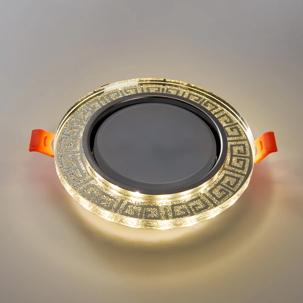 Светильник встраиваемый с белой LED подсветкой Feron CD4981 потолочный GX53 без лампы, прозрачный, золото (41907) - Viokon.com