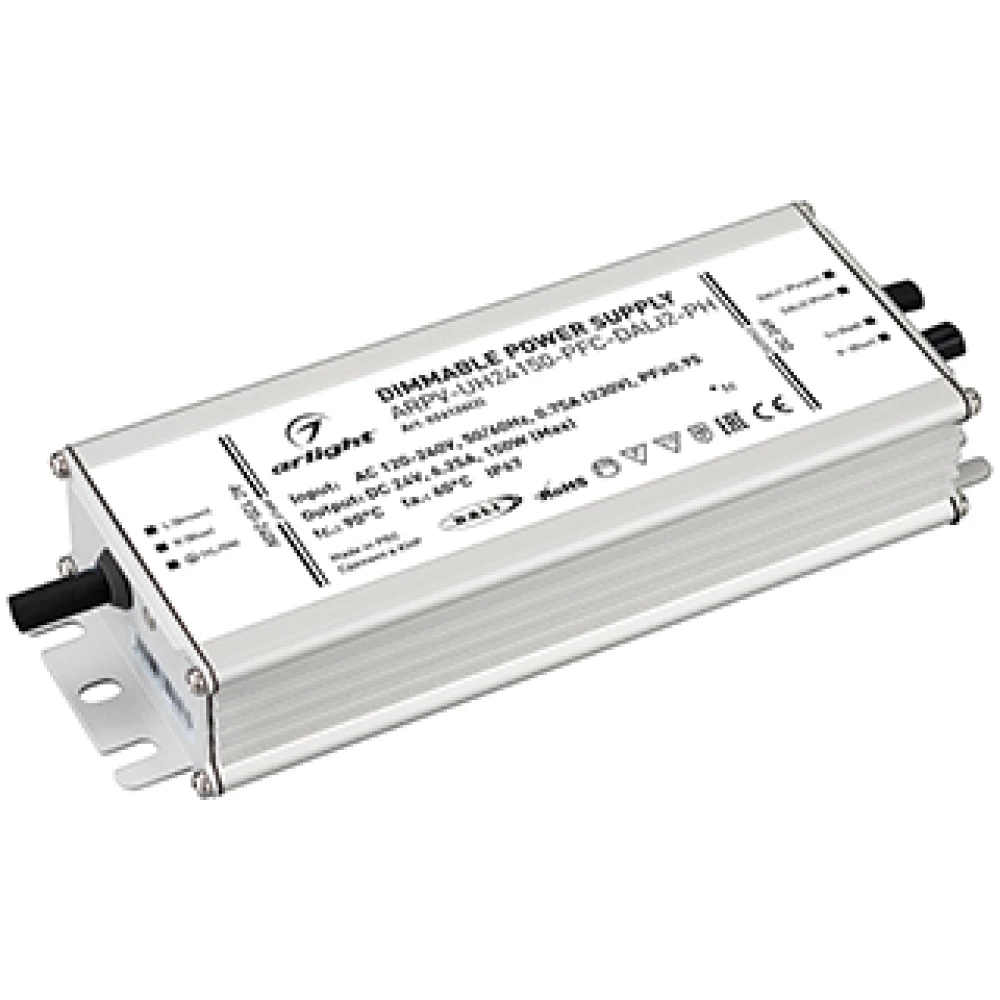 Блок питания ARPV-UH24150-PFC-DALI2-PH (24V, 6.3A, 150W) (Arlight, IP67 Металл, 7 лет) 026126(2) - Viokon.com