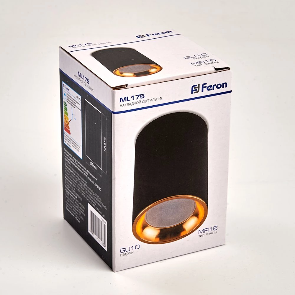 Светильник потолочный Feron ML175 MR16 GU10 35W 230V, черный, золото (32633) - Viokon.com