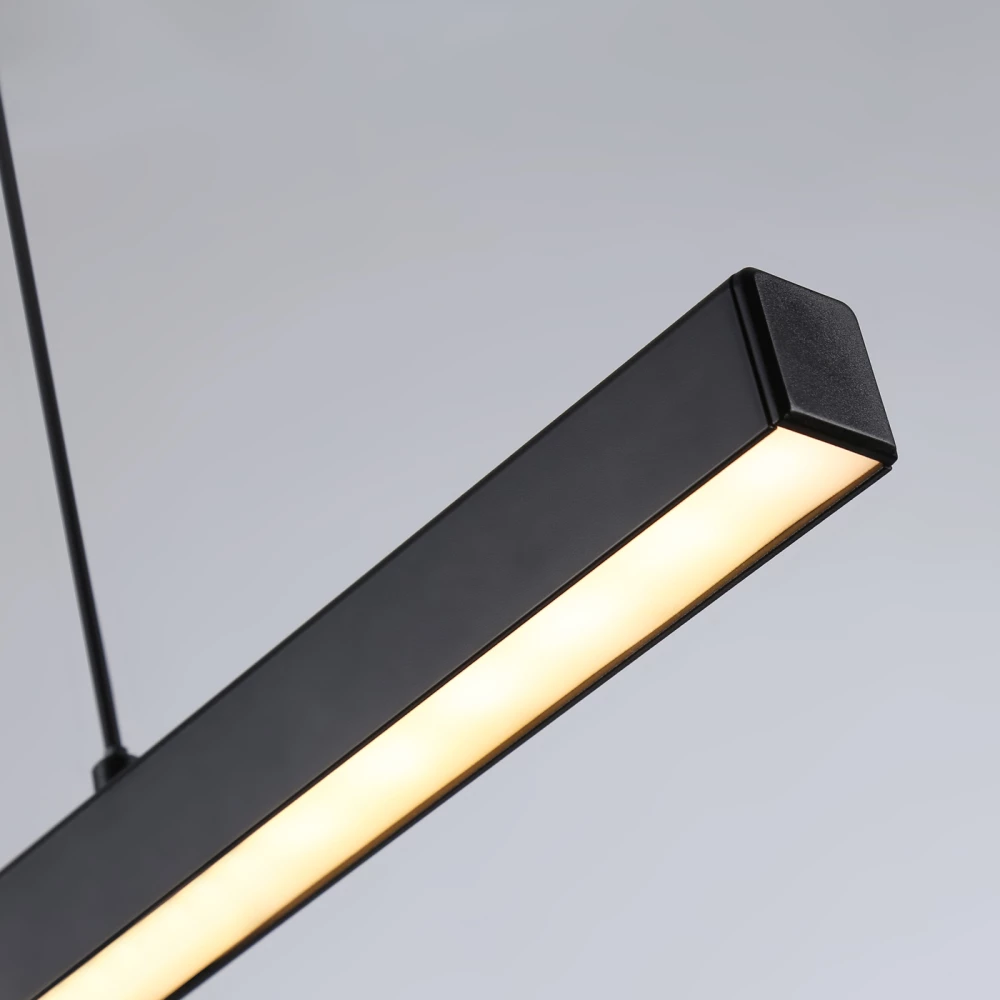 Трековый однофазный подвесной светодиодный светильник GL6785 BK черный LED 24W 3000K 600*22*1025 - Viokon.com