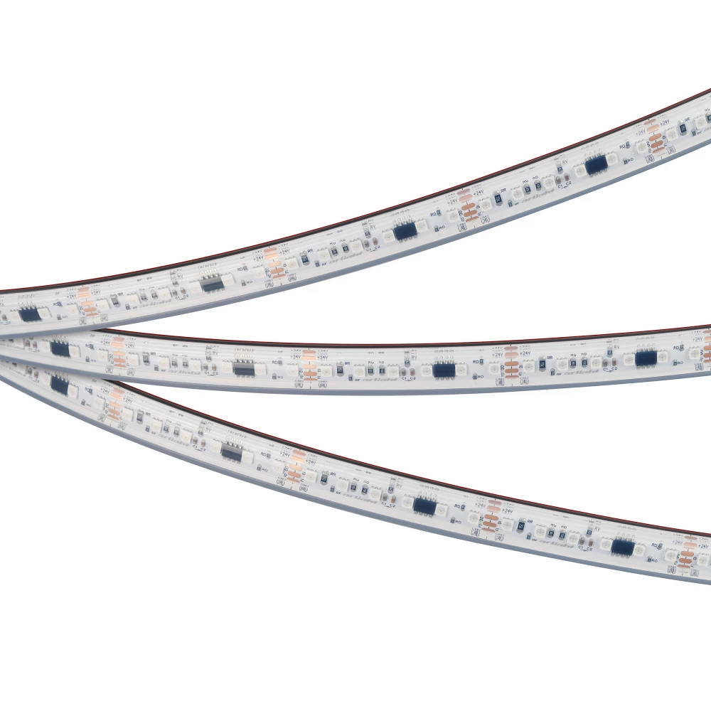 Лента герметичная SPI-PS-A120-12mm 24V RGB-PX6-BPT (23 W/m, IP67, 2835, 5m) (Arlight, бегущий огонь) 049452 - Viokon.com