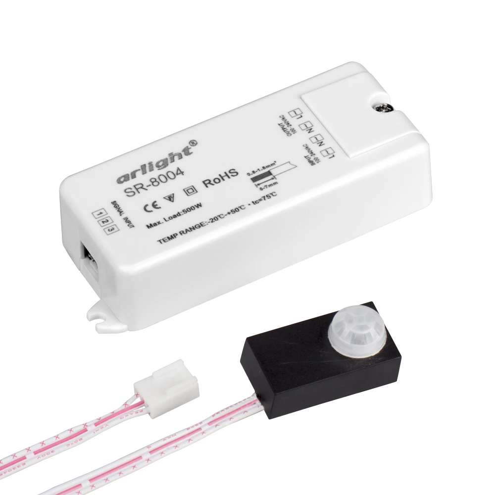Датчик SR-8004 black (220V, 500W, PIR-Sensor) (Arlight, -) 020864 - Viokon.com