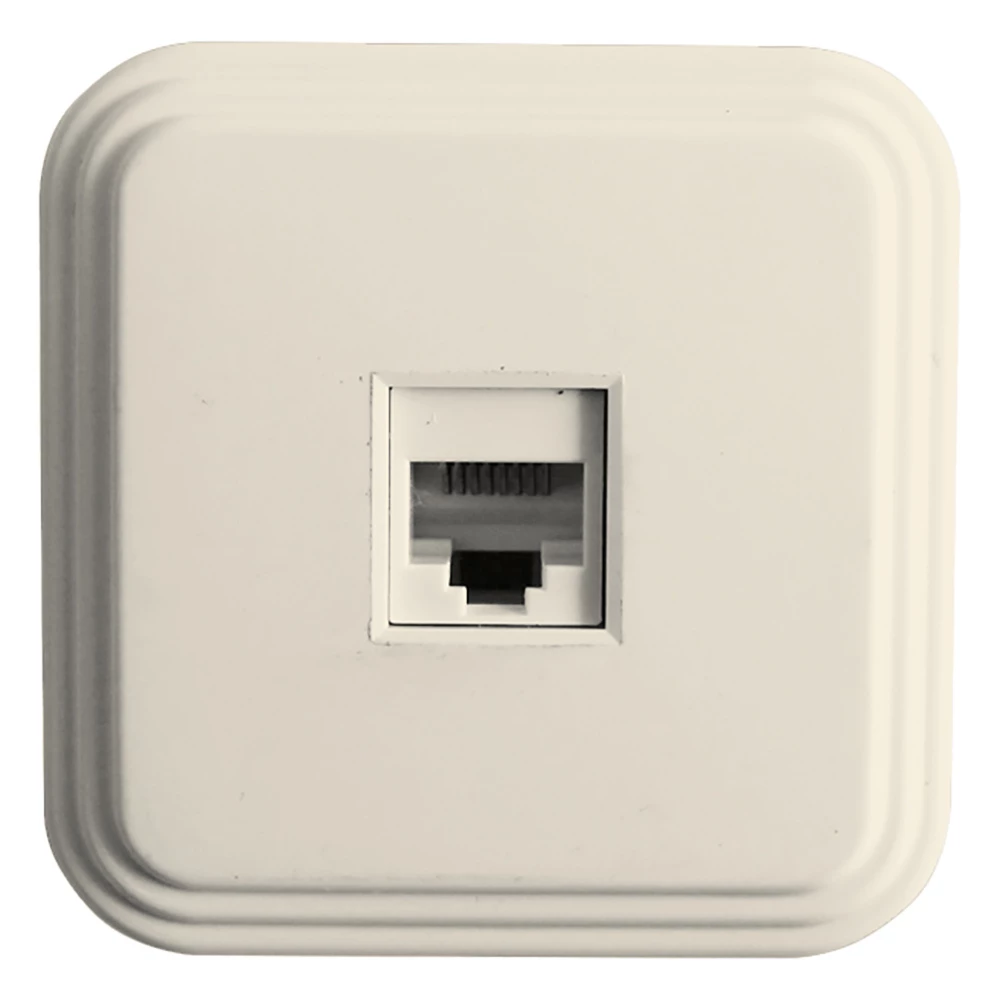 Розетка компьютерная 1-местная STEKKER, PST00-21-20 (РК8-01-БЖ), RJ-45, IP20, слоновая кость (49062) - Viokon.com