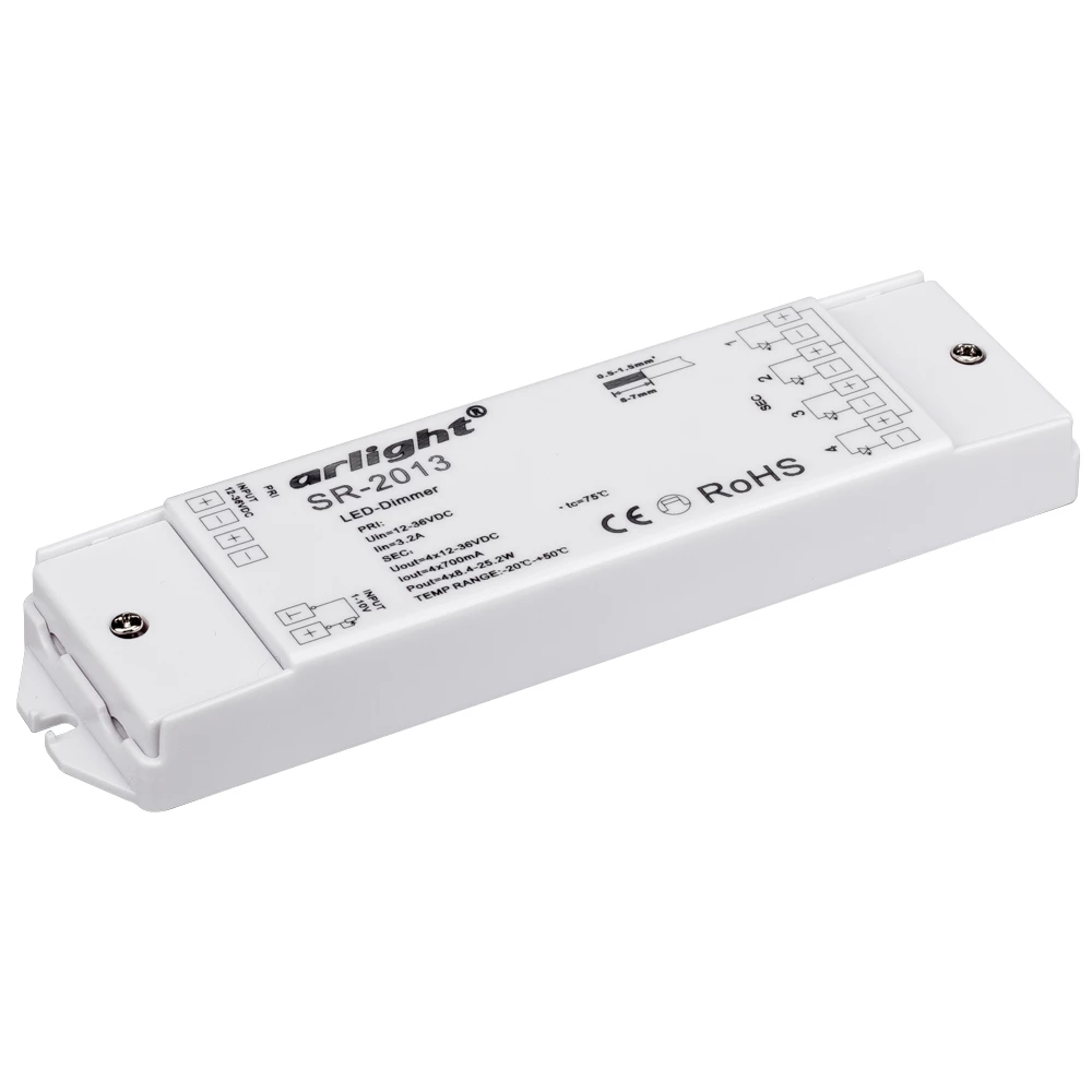 Диммер SR-2013 (12-36V, 4x700mA, 1-10V) (Arlight, IP20 Пластик, 3 года) 014713 - Viokon.com
