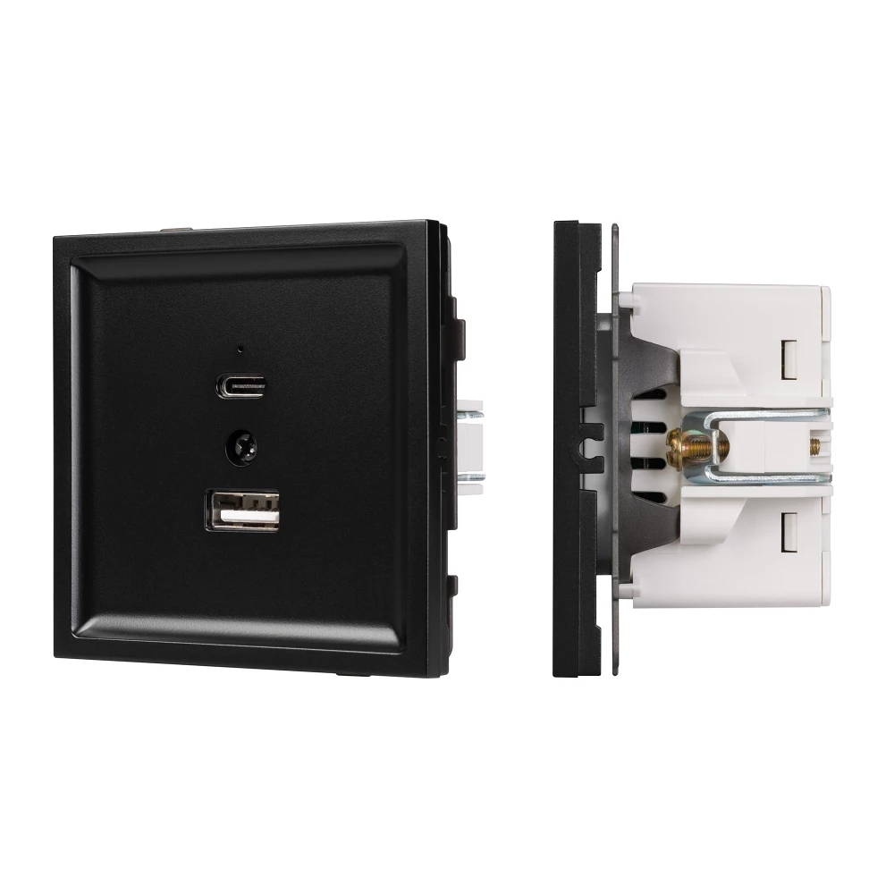Механизм USB розетки SCT-TENDO-MUAC-PL-BK (5V, 3A, QC3) (Arlight, Черный) 054095 - Viokon.com