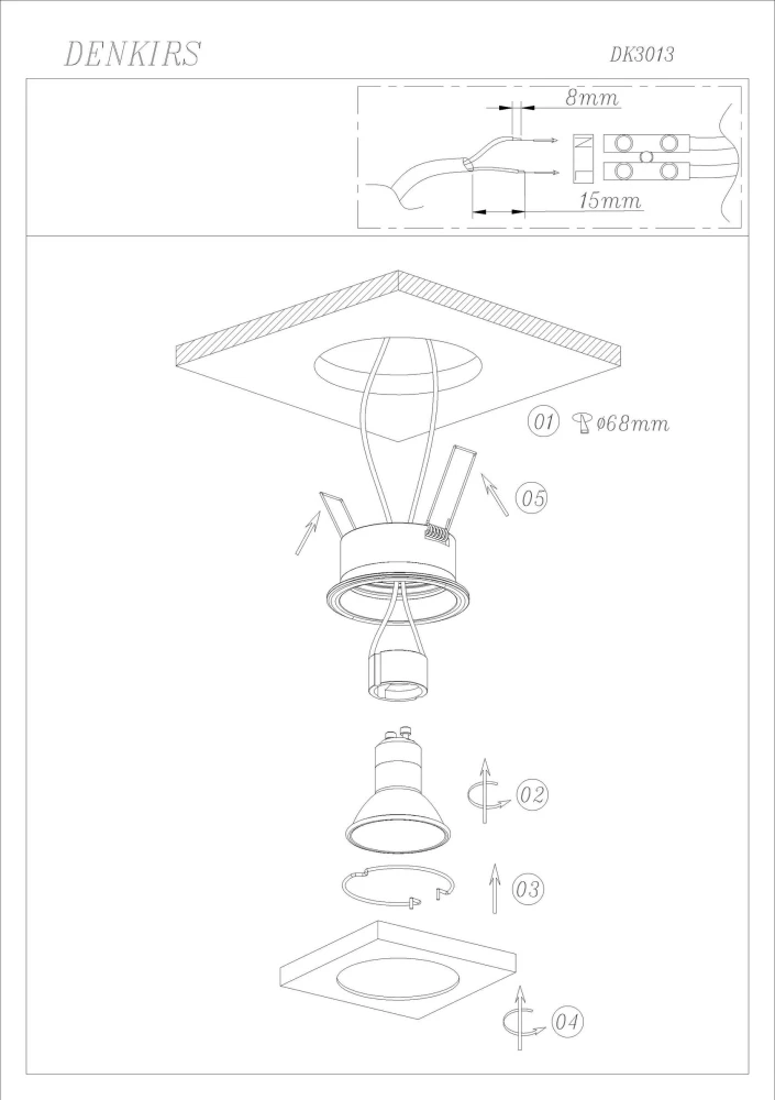 DK3013-AL Встраиваемый светильник влагозащ IP 44 50 Вт GU10 серый алюминий - Viokon.com