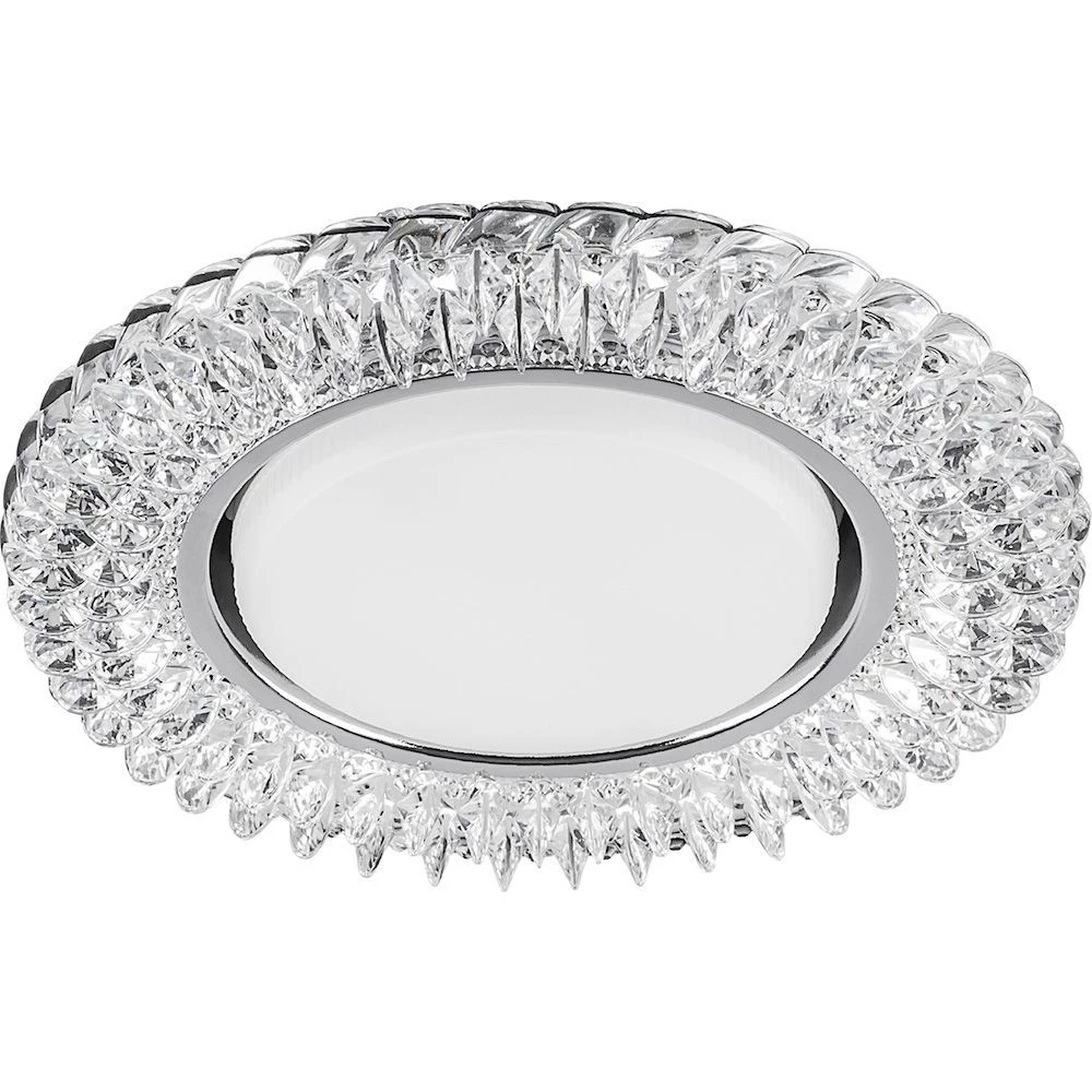 Светильник встраиваемый с белой LED подсветкой Feron CD4035 потолочный GX53 без лампы, прозрачный, хром (40502) - Viokon.com
