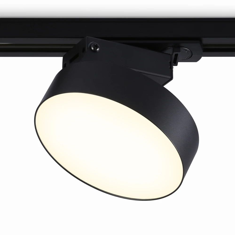 Трековый однофазный светодиодный светильник GL6839 BK черный LED 15W 3000K D115*80 - Viokon.com