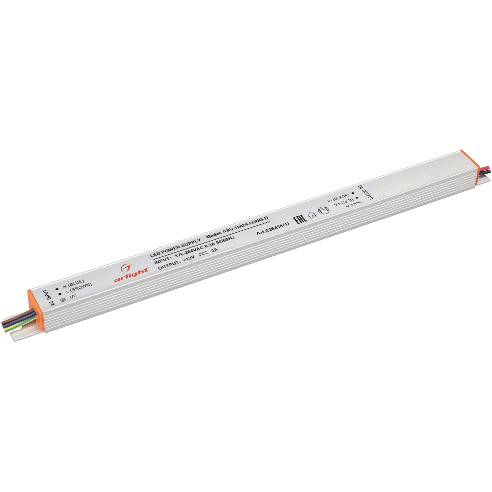 Блок питания ARV-12024-LONG-D (12V, 2A, 24W) (Arlight, IP20 Металл, 2 года) 026418(1) - Viokon.com