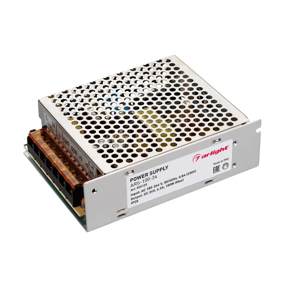Блок питания ARS-100-24 (24V, 4.2A, 100W) (Arlight, IP20 Сетка, 2 года) 026123 - Viokon.com