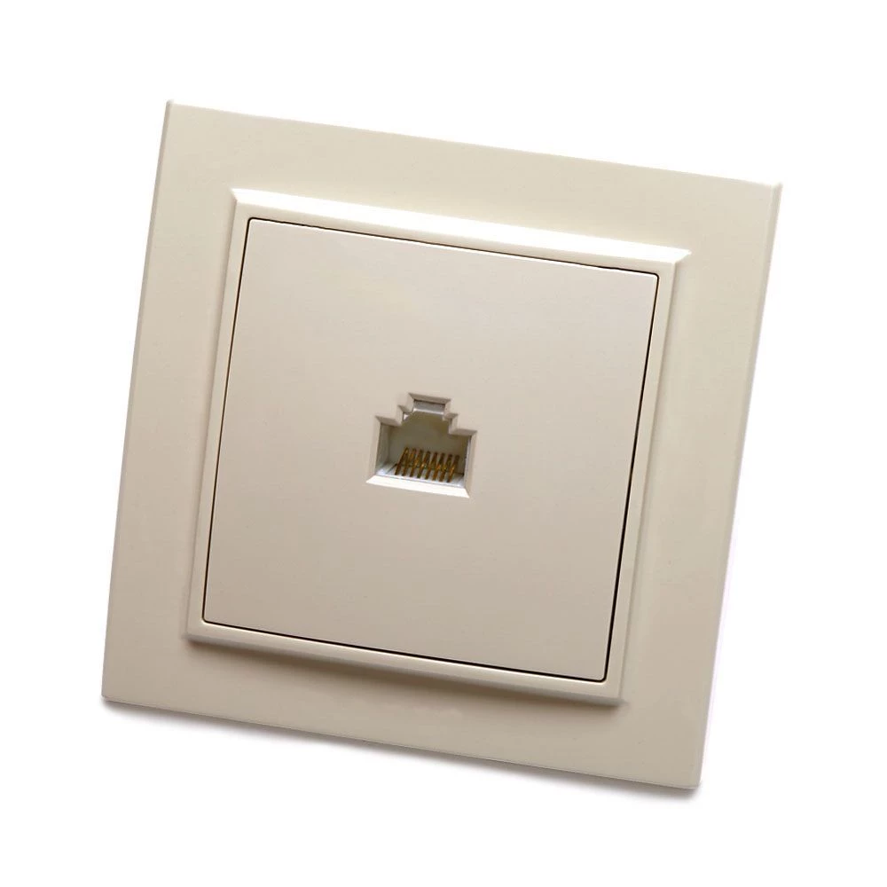 Розетка компьютерная 1-местная, STEKKER, PST00-9007-02, RJ-45, серия Эрна, слоновая кость (39233) - Viokon.com