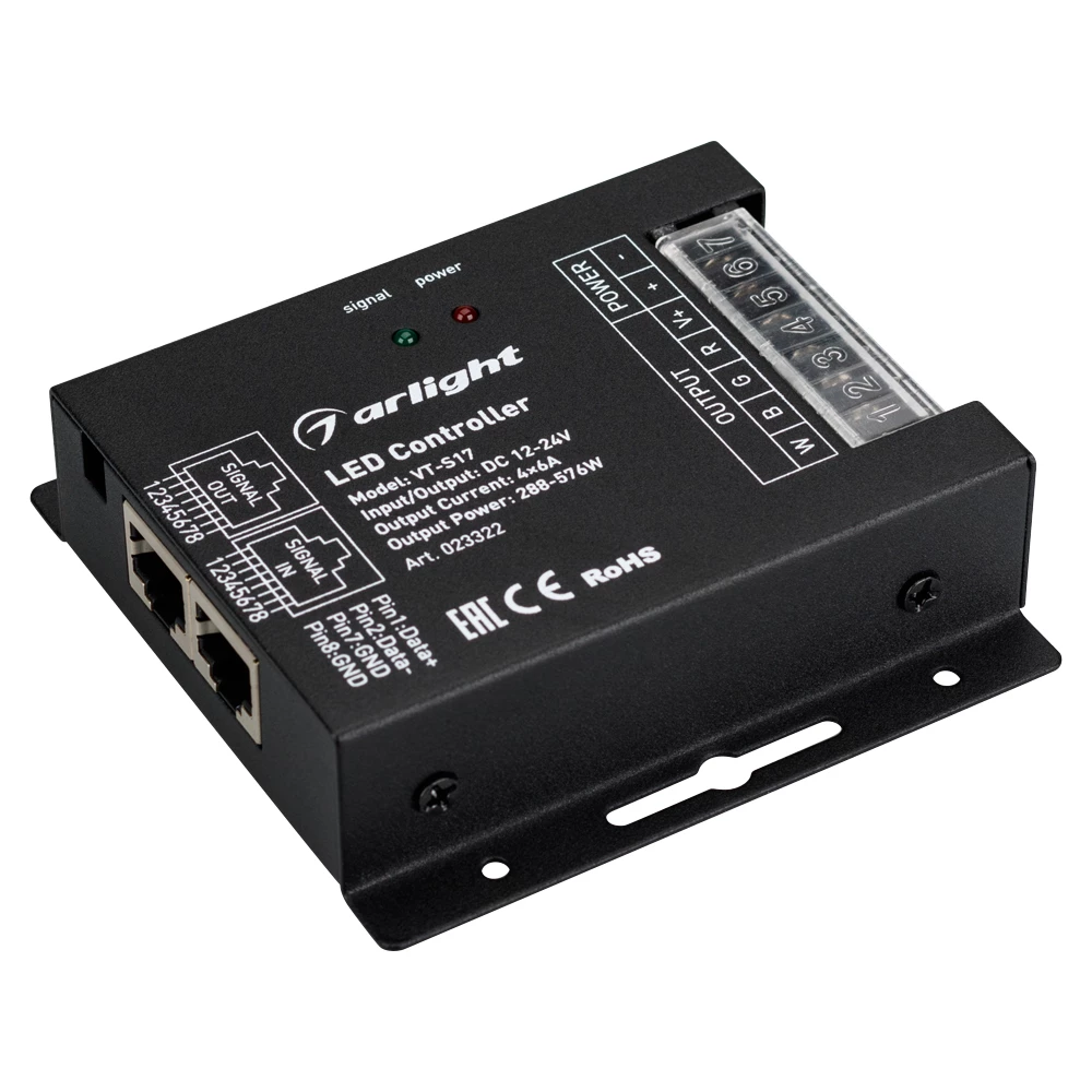 Контроллер VT-S17-4x6A (12-24V, ПДУ Овал, RF) (Arlight, IP20 Металл, 3 года) 023322 - Viokon.com