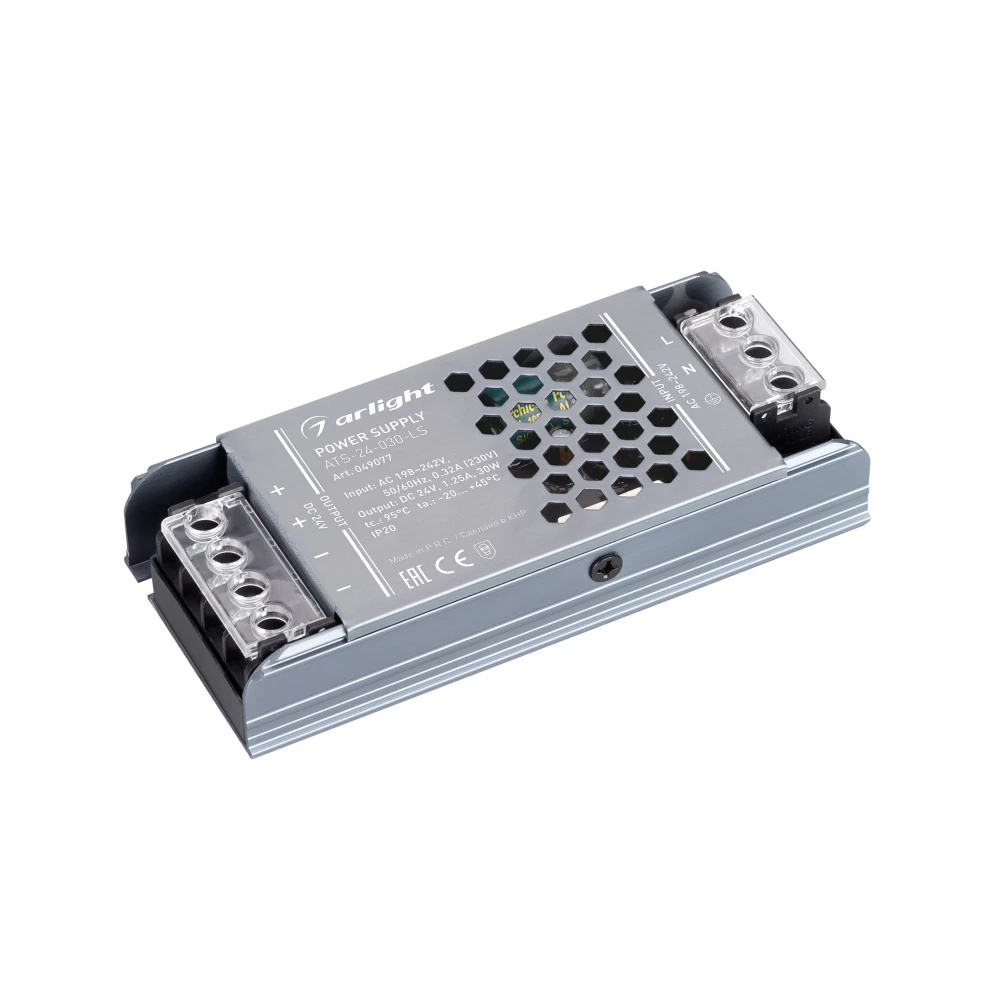Блок питания ATS-24-030-LS (24V, 1.25A, 30W) (Arlight, IP20 Сетка, 5 лет) 049077 - Viokon.com