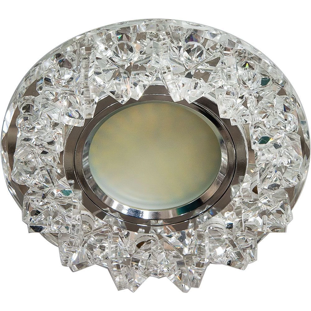 Светильник встраиваемый с разноцветной LED подсветкой Feron CD2542 MR16 прозрачный (27969) - Viokon.com