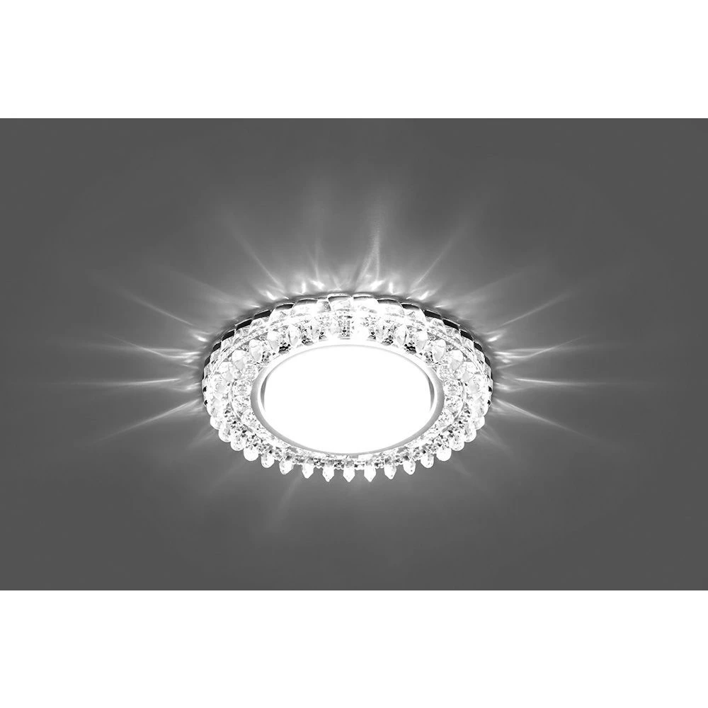 Светильник встраиваемый с белой LED подсветкой Feron CD4027 потолочный GX53 без лампы прозрачный (29541) - Viokon.com