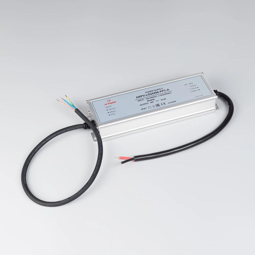 Блок питания ARPV-LG24250-PFC-A (24V, 10.4A, 250W) (Arlight, IP67 Металл, 5 лет) 030020 - Viokon.com