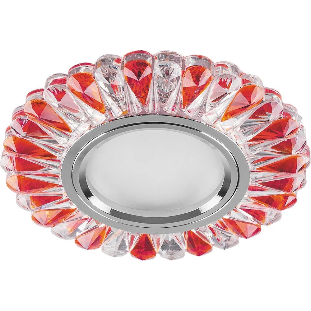 Светильник встраиваемый с белой LED подсветкой Feron CD902 потолочный MR16 G5.3 прозрачный-красный (28974) - Viokon.com
