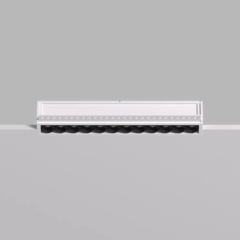 DK2532-WB Встраиваемый светильник SPACE со светодиодом под шпатлевку L240mm 220V 20W 38 4000К IP20 белыйчерный алюминий - Viokon.com