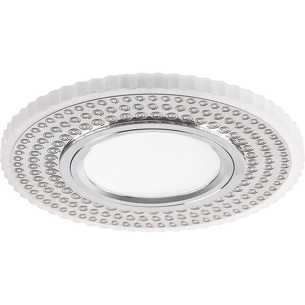 Светильник встраиваемый с белой LED подсветкой Feron CD957 потолочный MR16 G5.3 белый матовый, хром (32568) - Viokon.com