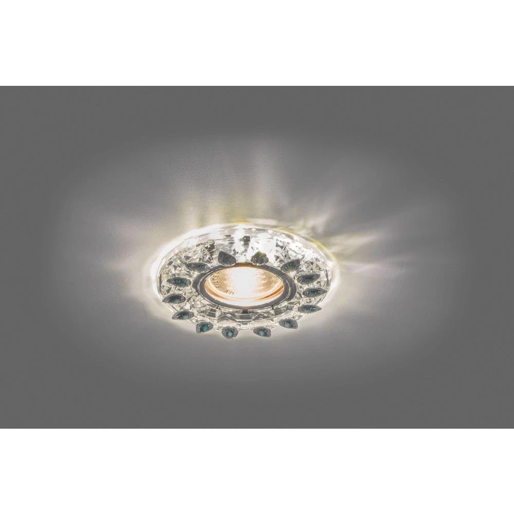 Светильник встраиваемый с белой LED подсветкой Feron CD55A потолочный MR16 G5.3 прозрачно-голубой (28565) - Viokon.com