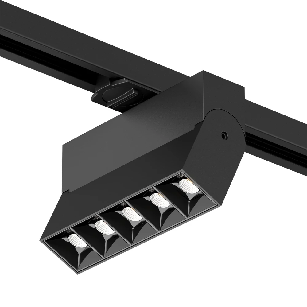 DK6446-BK Поворотный однофазный трековый светильник EDDER со светодиодом L136mm 220V 10W 30 4000K IP20 черный алюминий - Viokon.com