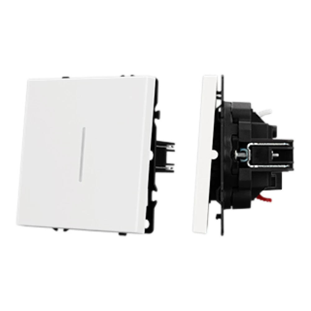 Механизм выключателя одноклавишный проходной LED SWT-NOBE-MKP1-SFPL-L-WH (230V, 10A) (Arlight, Белый кварц) 054236 - Viokon.com