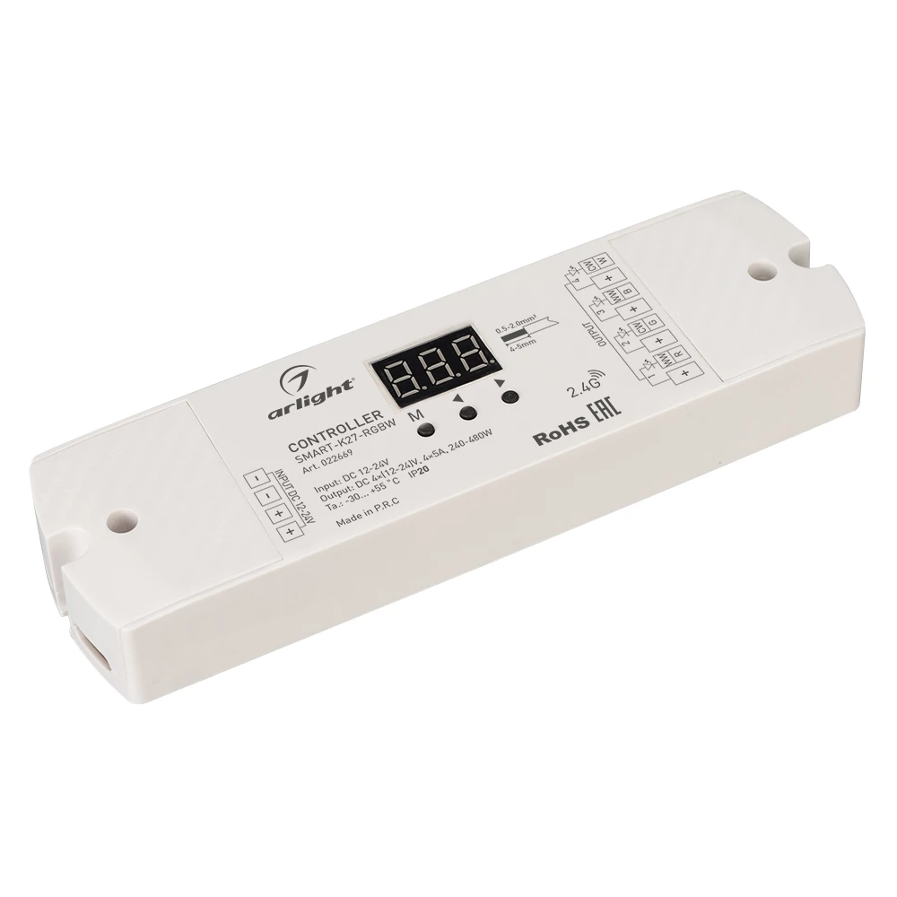 Контроллер SMART-K27-RGBW (12-24V, 4x5A, 2.4G) (Arlight, IP20 Пластик, 5 лет) 022669 - Viokon.com
