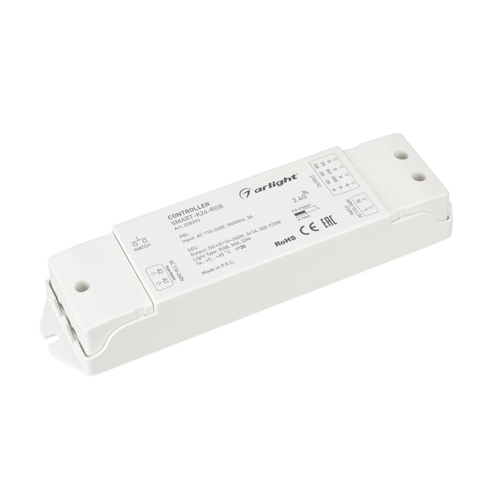 Контроллер SMART-K24-RGB (230V, 3x1A, 2.4G) (Arlight, IP20 Пластик, 5 лет) 028293 - Viokon.com