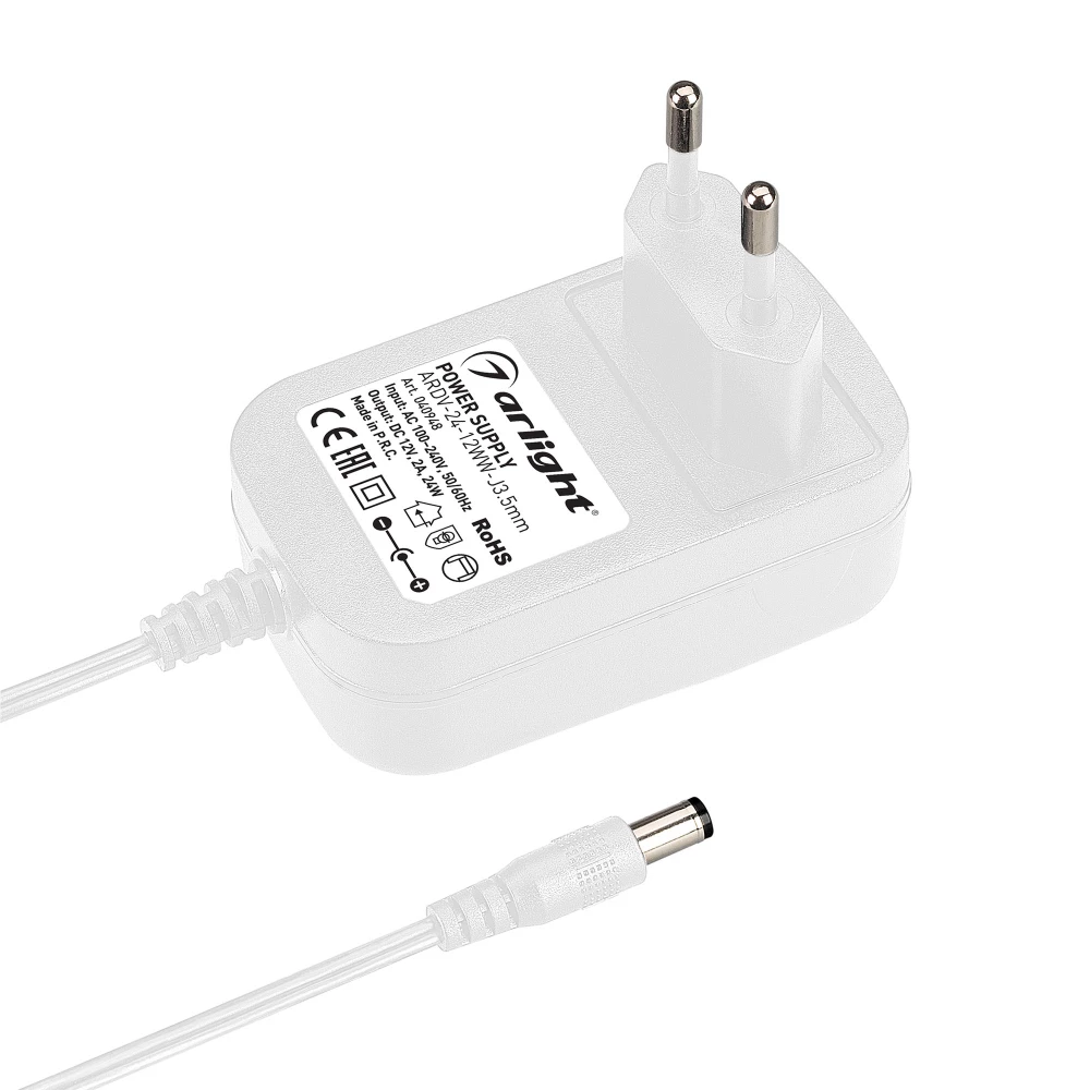 Блок питания ARDV-24-12WW-J3.5mm (12V, 2A, 24W) (Arlight, Адаптер, 3 года) 040948 - Viokon.com