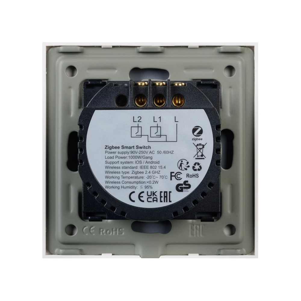 Выключатель сенсорный SWT-OMALI-S02-ZB-WH (250V, 10A, Zigbee) (Arlight, Стекло) 050041 - Viokon.com