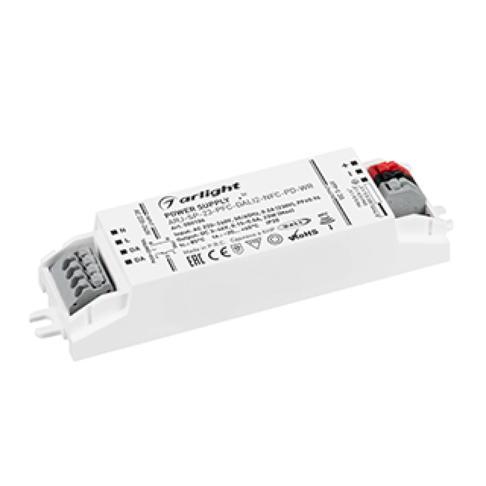 Блок питания ARJ-SP-23-PFC-DALI2-NFC-PD-WR (23W, 3-46V, 0.15-0.5A) (Arlight, IP20 Пластик, 5 лет) 050106 - Viokon.com