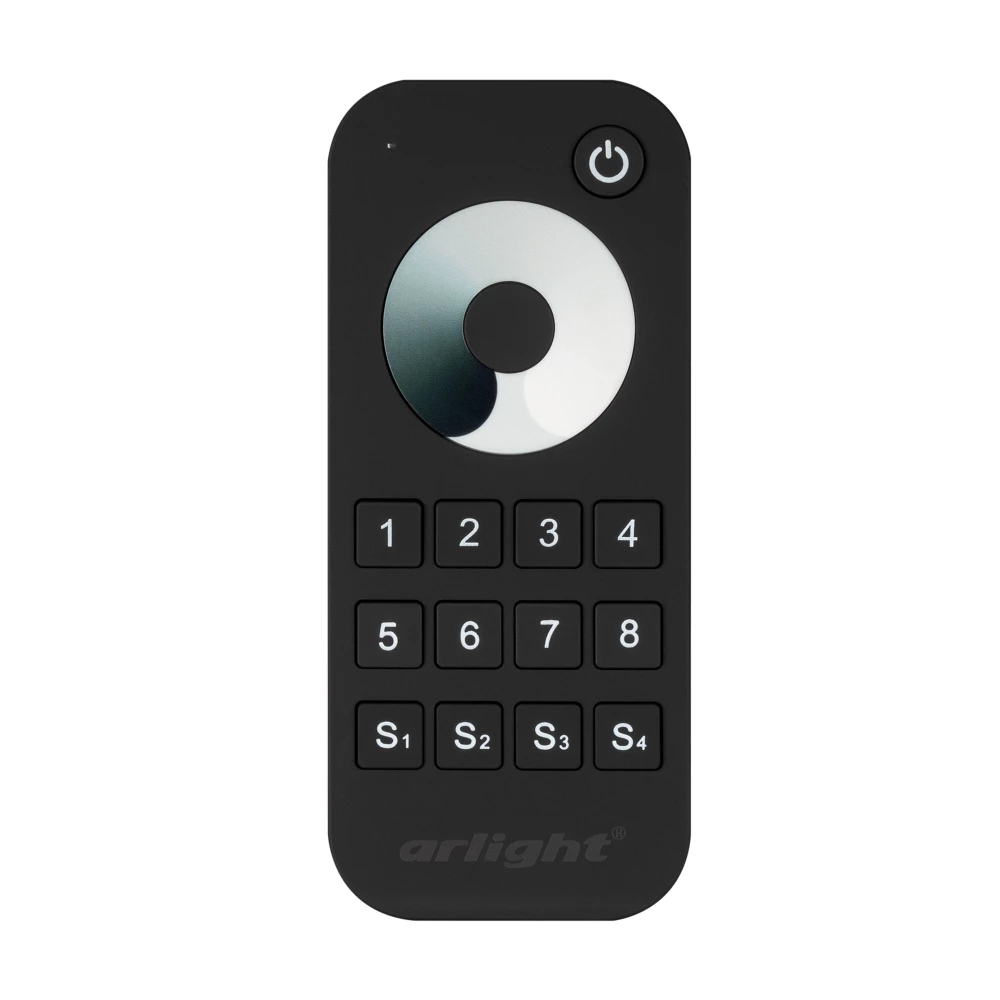 Пульт SMART-R24-DIM Black (8 зон, 2.4G) (Arlight, IP20 Пластик, 5 лет) 031935 - Viokon.com