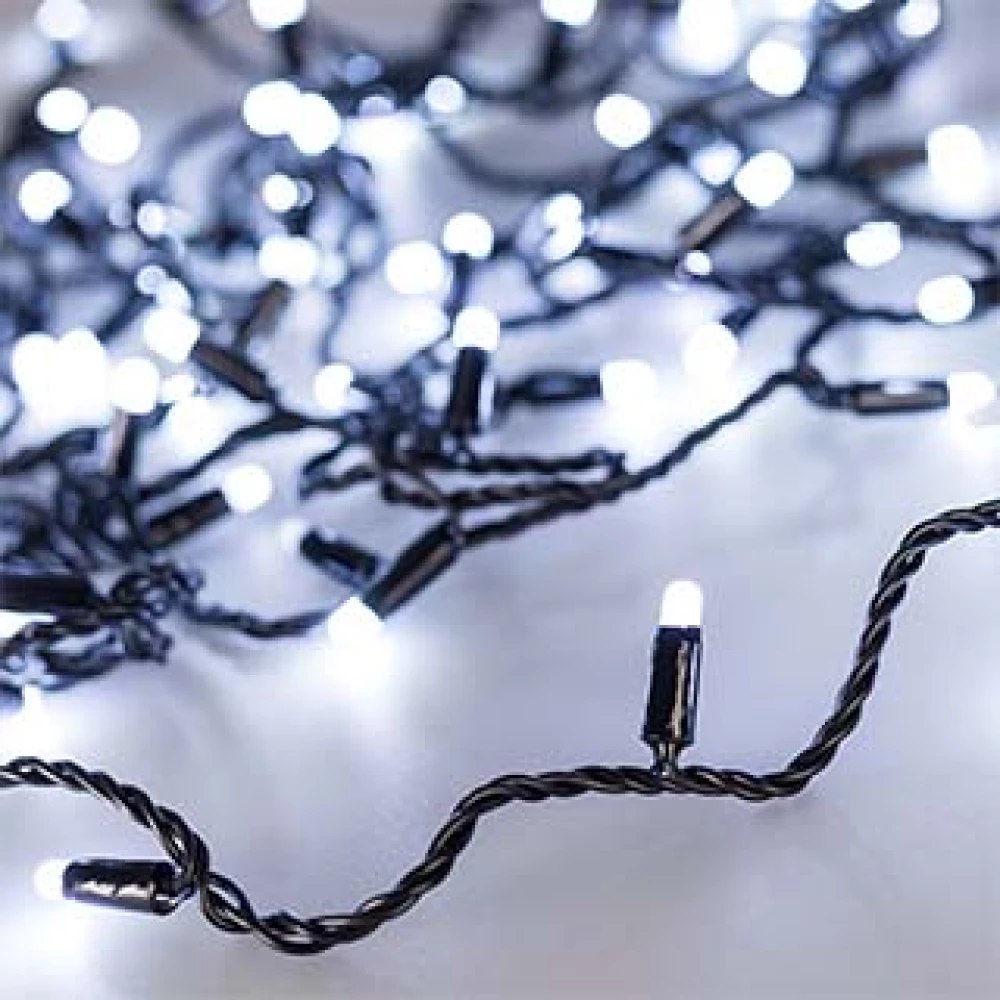 Светодиодная гирлянда ARD-STRING-CLASSIC-10000-BLACK-100LED-MILK-FLASH White (230V, 7W) (Ardecoled, IP65, 1 год) 031207 - Viokon.com
