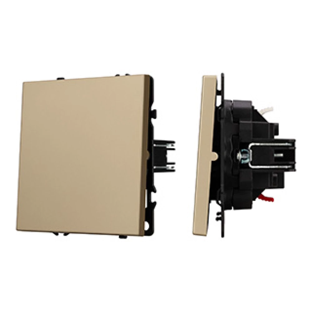 Механизм выключателя одноклавишный проходной SWT-NOBE-MKP1-SFPL-GD (230V, 10A) (Arlight, Золотой песок) 054247 - Viokon.com
