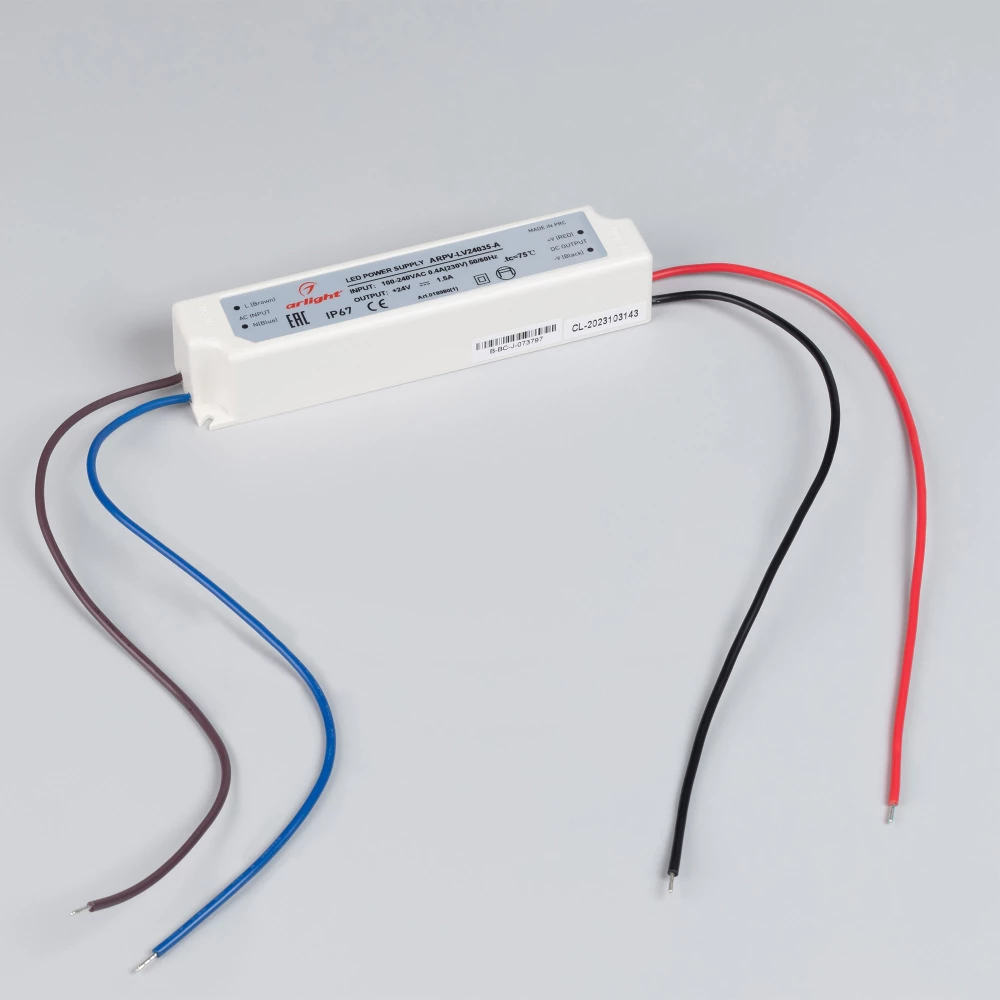 Блок питания ARPV-LV24035-A (24V, 1.5A, 35W) (Arlight, IP67 Пластик, 3 года) 018980(1) - Viokon.com