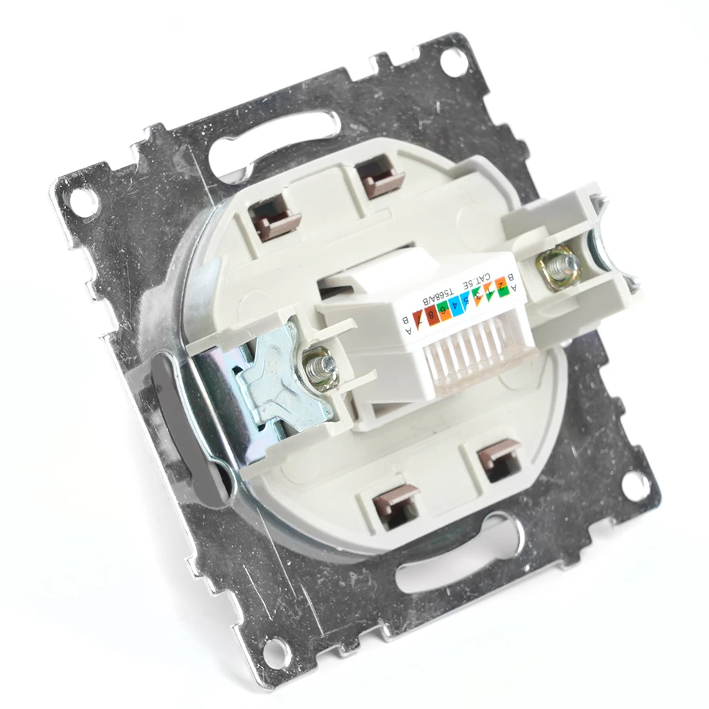 Розетка компьютерная 1-местная RJ-45 (механизм), STEKKER GLS00-7107-04, серия Катрин, шоколад (49023) - Viokon.com