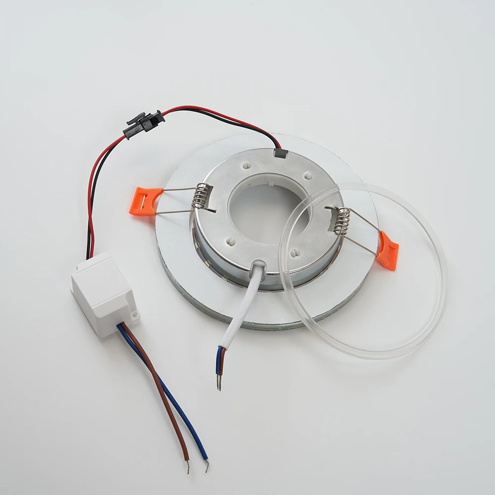 Светильник встраиваемый с белой LED подсветкой Feron CD4981 потолочный GX53 без лампы, прозрачный, золото (41907) - Viokon.com