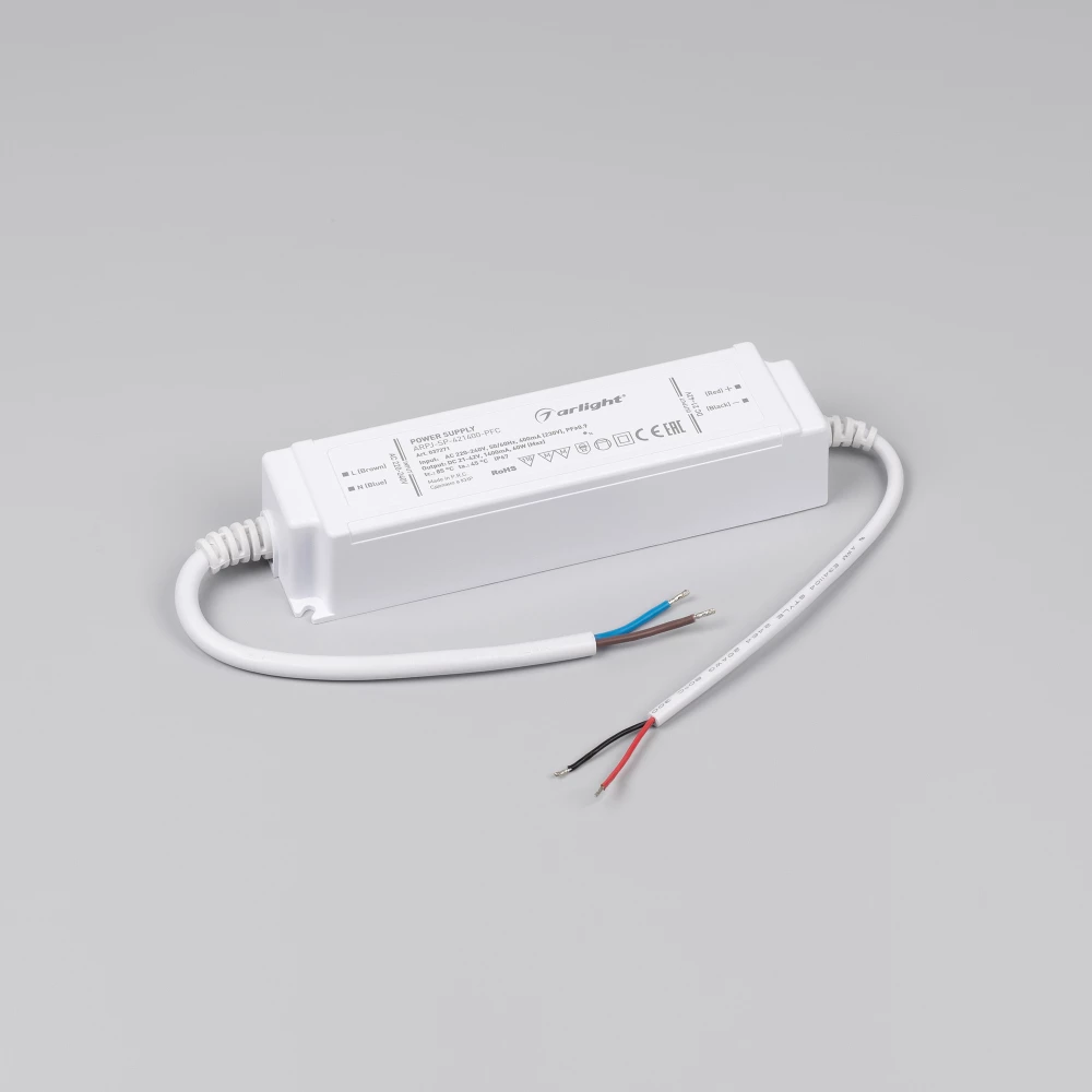 Блок питания ARPJ-SP-421400-PFC (60W, 21-42V, 1.4A) (Arlight, IP67 Пластик, 5 лет) 037271 - Viokon.com