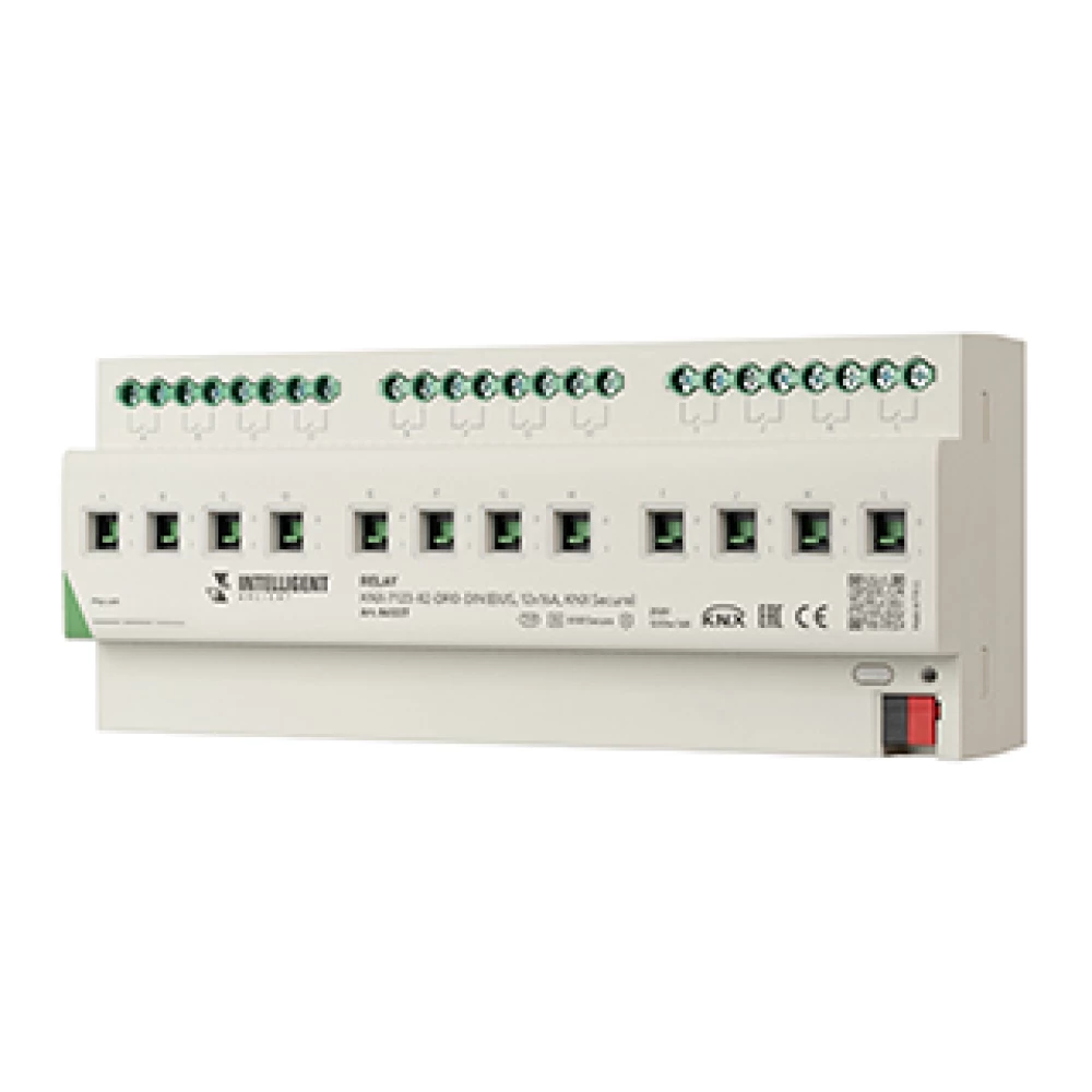 INTELLIGENT ARLIGHT Релейный модуль KNX-7123-82-DRO-DIN (BUS, 12x16A, KNX Secure) (IARL, IP20 Пластик, 2 года) 041227 - Viokon.com