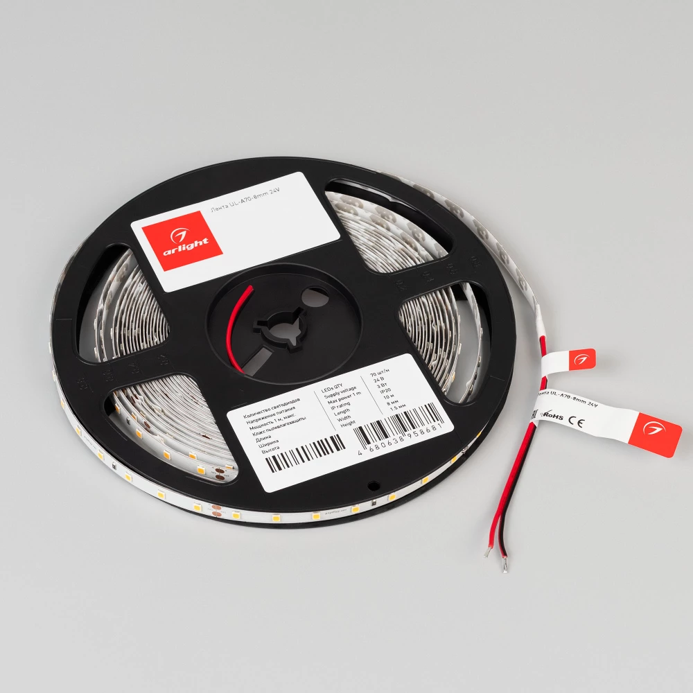 Лента UL-A70-8mm 24V Warm3000 (3 W/m, IP20, 10m) (Arlight, 7 лет) 063310 - Viokon.com