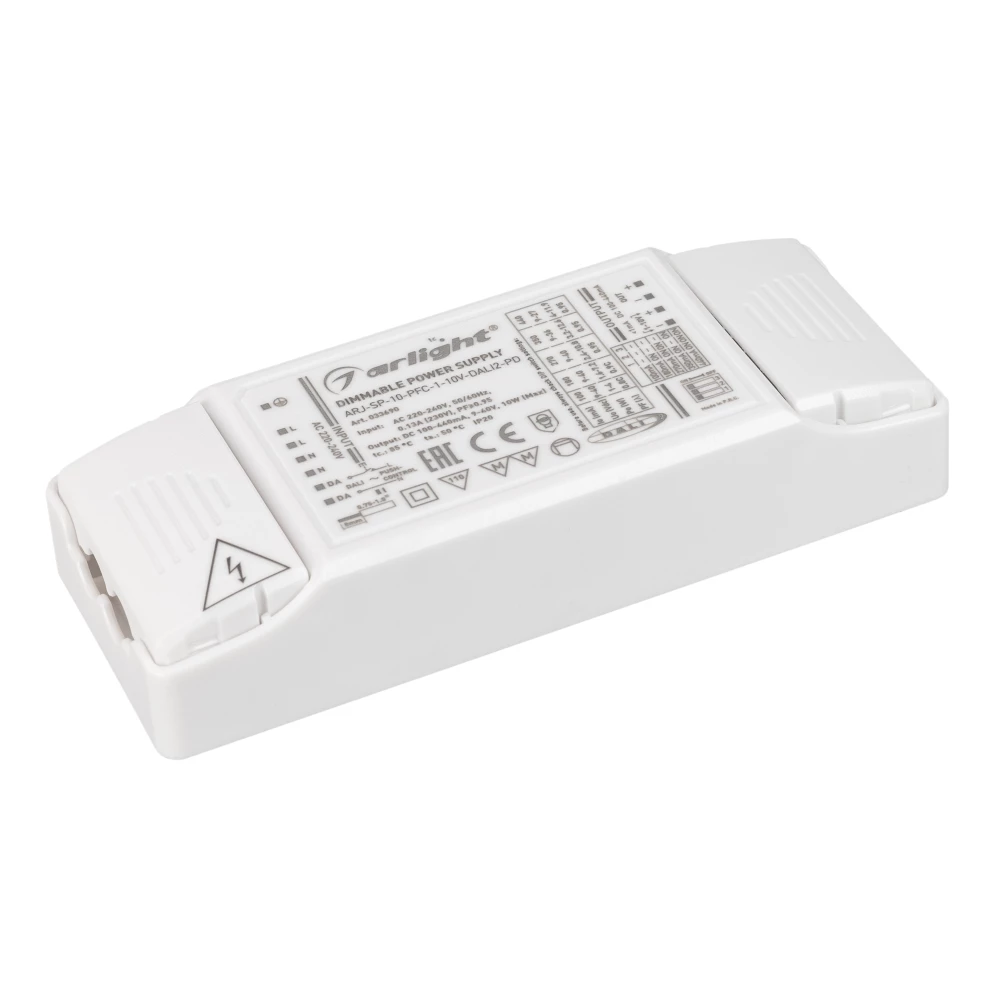 Блок питания ARJ-SP-10-PFC-1-10V-DALI2-PD (10W, 100-440mA) (Arlight, IP20 Пластик, 5 лет) 033690 - Viokon.com