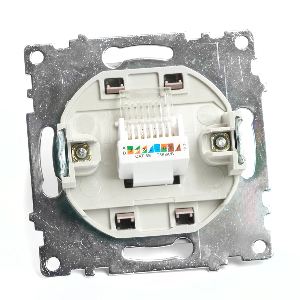 Розетка компьютерная 1-местная RJ-45 (механизм), STEKKER GLS00-7107-04, серия Катрин, шоколад (49023) - Viokon.com