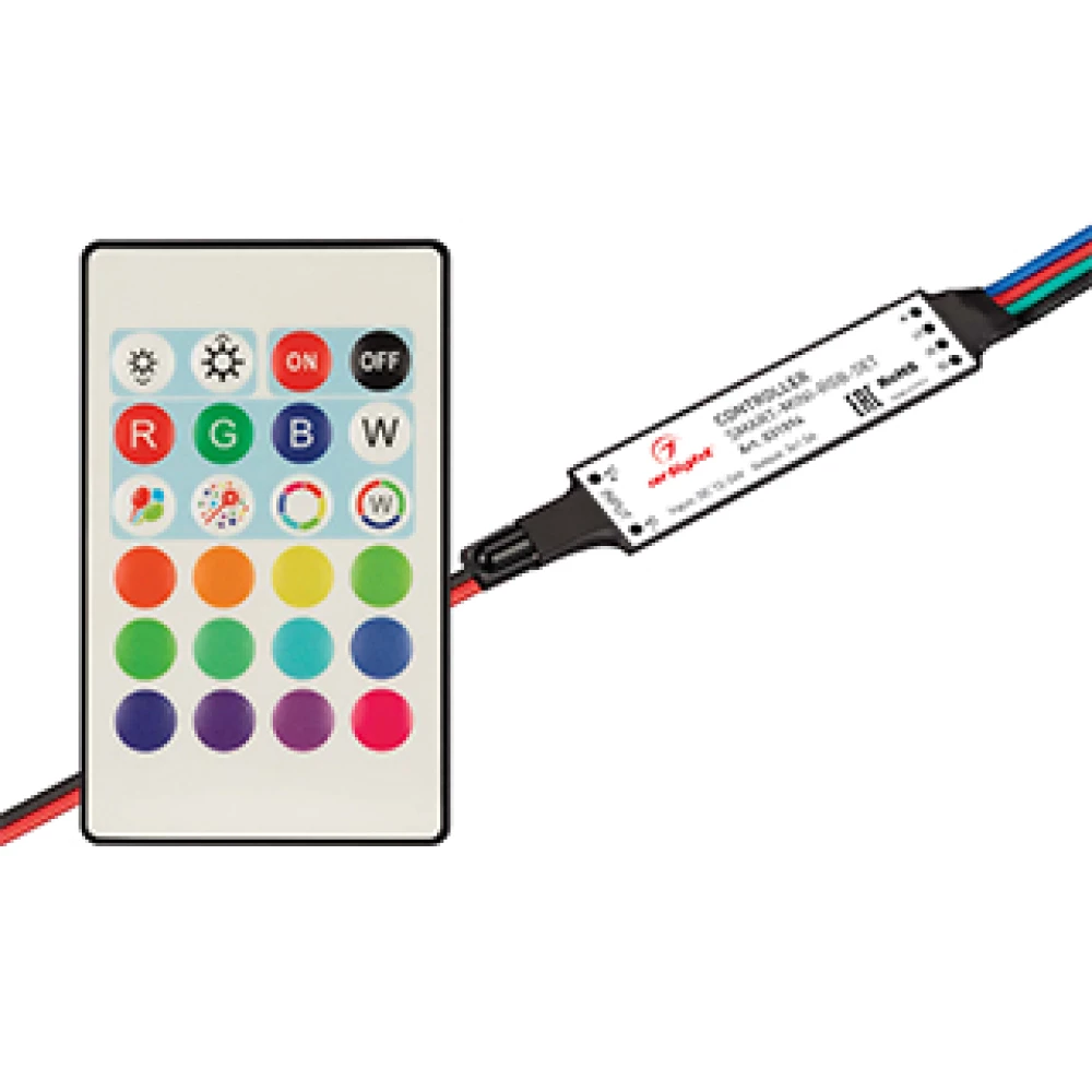 Контроллер SMART-MINI-RGB-SET (12-24V, 3x1.5A, ПДУ 24кн, IR) (Arlight, IP20 Пластик, 5 лет) 031594 - Viokon.com