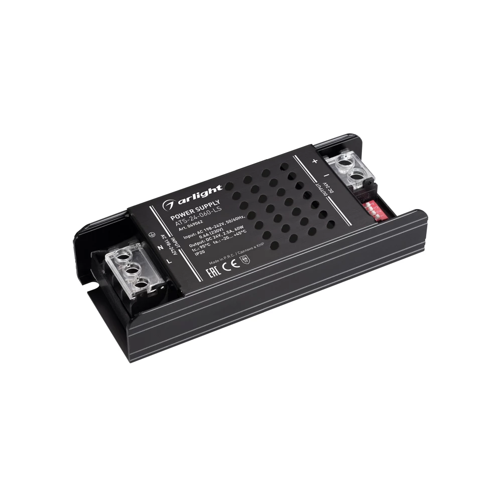Блок питания ATS-24-060-LS (24V, 2.5A, 60W) (Arlight, IP20 Сетка, 5 лет) 049062 - Viokon.com