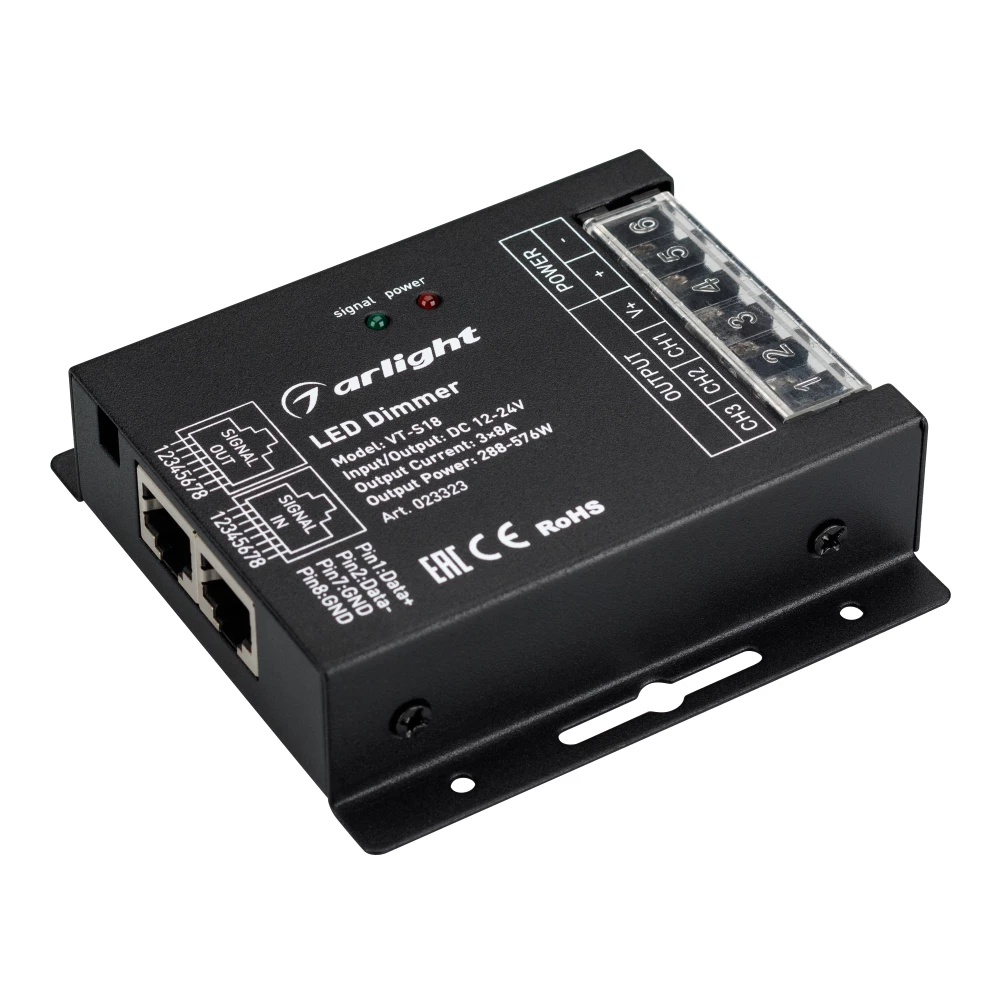 Диммер VT-S18-3x8A (12-24V, ПДУ Стик 12кн, RF) (Arlight, IP40 Металл, 3 года) 023323 - Viokon.com