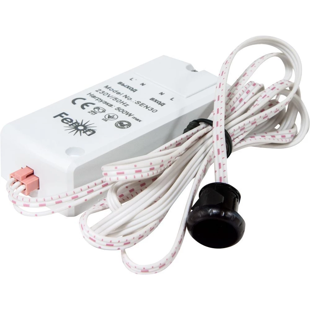 Датчик движения 230V 500W 5-8см 30° белый  с 1.5м кабелем SEN30 (22068) - Viokon.com