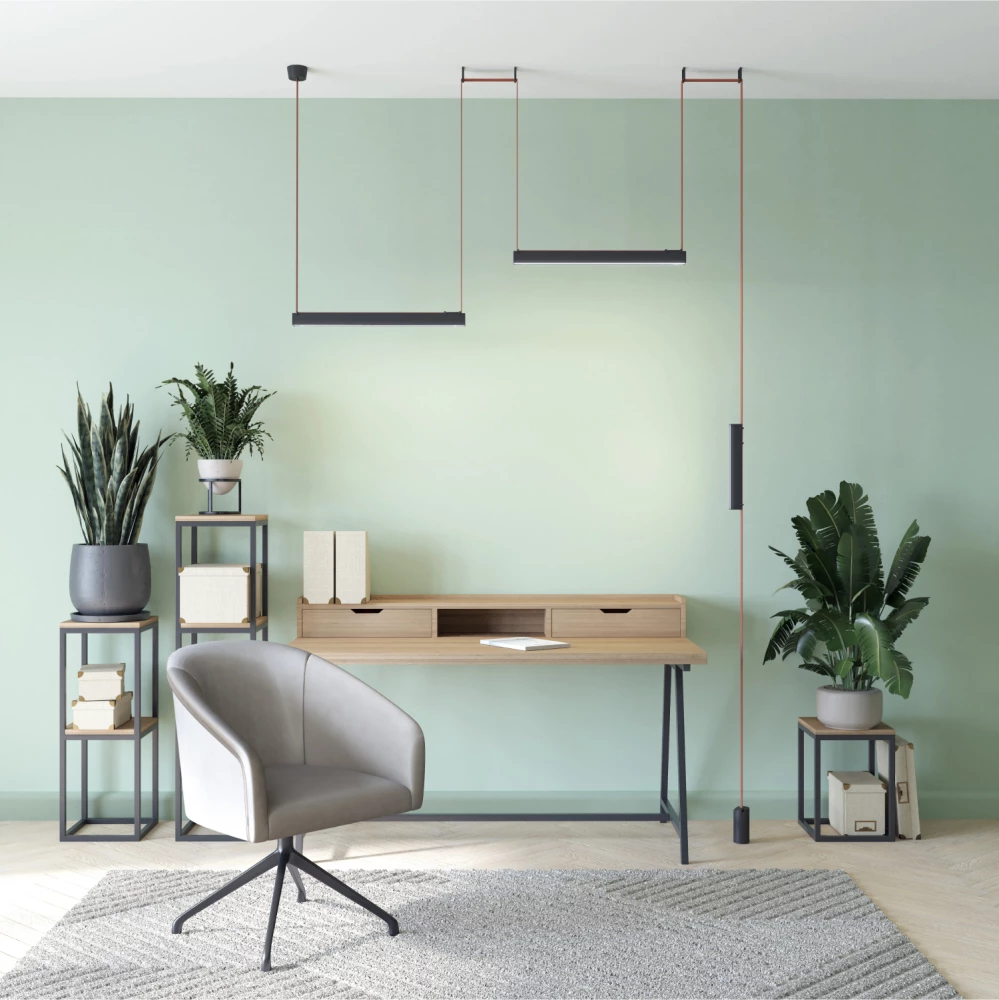 DK5576-BK Cветильник для трека-ремня Belty серия Linear со светодиодом L642W40H45мм 48V DC 24W RA90 120 4000K IP20 черный алюминий - Viokon.com
