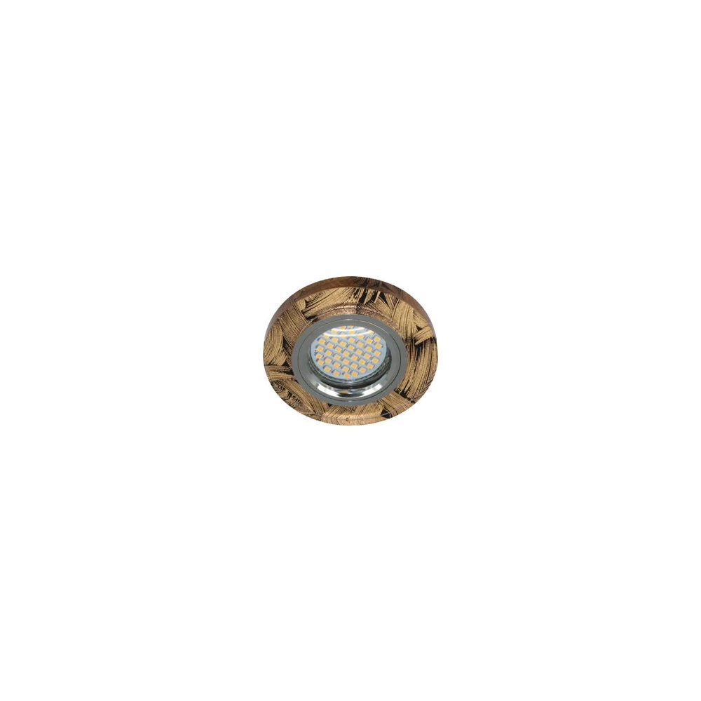 Светильник встраиваемый с белой LED подсветкой Feron 8484-2 потолочный MR16 G5.3 черно-золотистый (28584) - Viokon.com